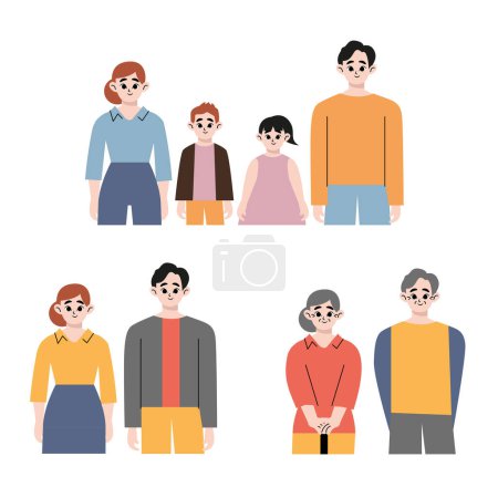 Ilustración de Family growth stage set. Flat drawn style vector design illustration - Imagen libre de derechos