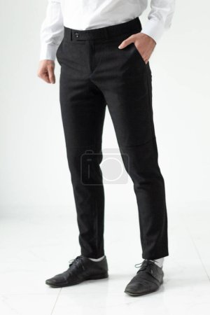 Photo for Bulgaria - 03 19 2024: Indoor photography of a male clothing for online store. - Royalty Free Image