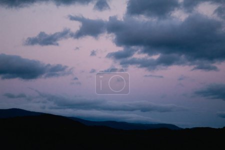 Purple morning sky before sunrise.