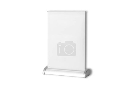 Photo for Blank tabletop menu stand mockup isolated on white background. 3d rendering. - Royalty Free Image