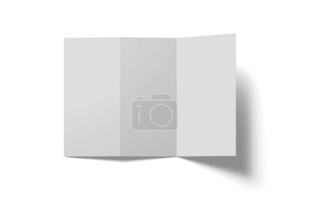 Photo for White tri fold paper brochure, flyer or booklet. - Royalty Free Image