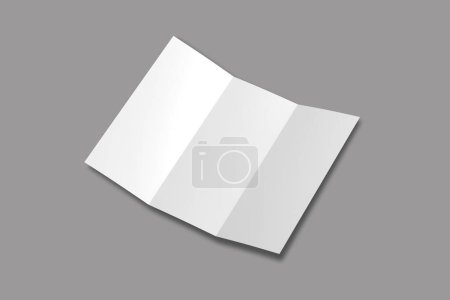 Téléchargez les photos : Papier tri plié blanc isolé sur fond gris - en image libre de droit