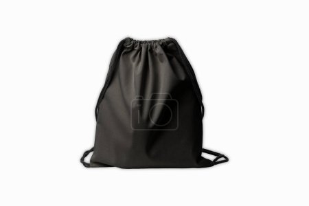Photo for Linen black backpack isolated on white background - Royalty Free Image