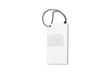 Foto de Etiqueta de precio blanco en blanco sobre fondo blanco - Imagen libre de derechos