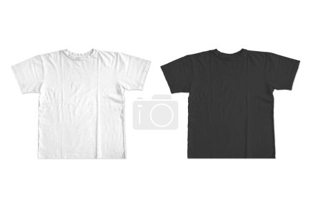 Photo for White and black t-shirts isolated on white background - Royalty Free Image