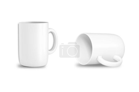 Foto de 3d renderizado tazas de café aislado fondo blanco - Imagen libre de derechos