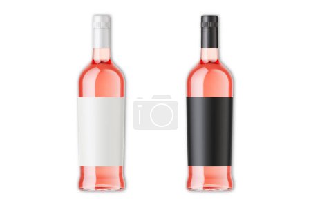 Téléchargez les photos : Bouteilles de vin isolées sur fond blanc - en image libre de droit