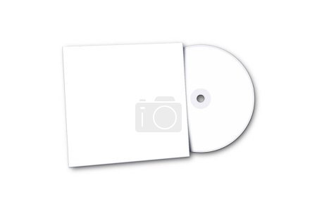 Téléchargez les photos : Disque cd avec couvercle isolé sur fond blanc - en image libre de droit