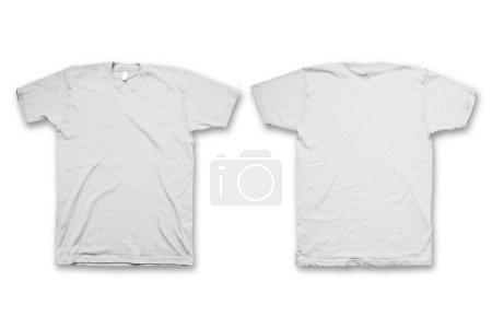 Téléchargez les photos : T-shirts avant et arrière isolés sur fond blanc - en image libre de droit