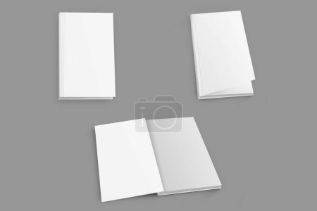 Photo for Set of blank paper cards on grey background - Royalty Free Image