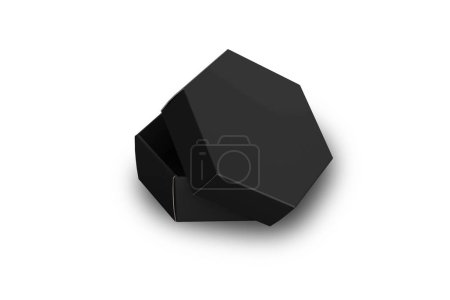 Téléchargez les photos : Boîte ouverte hexagonale isolée sur fond blanc - en image libre de droit
