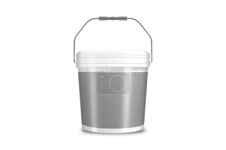 Photo for Flour bucket isolated on a white background. 3d rendering - Royalty Free Image