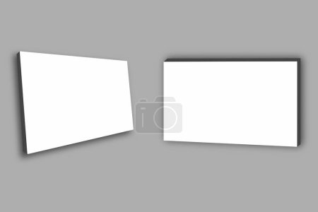 Photo for Blank paper cards on grey background. - Royalty Free Image
