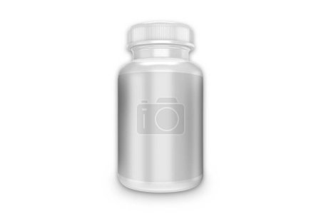 Photo for Food supplement bottle on white background - Royalty Free Image