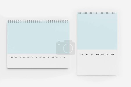 Photo for Blank calendars on white background. 3d rendering - Royalty Free Image