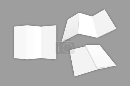 Photo for Blank open paper sheets on grey background - Royalty Free Image