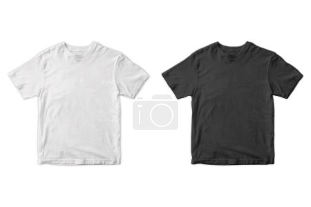 Photo for Blank white and black t-shirts isolated on white background - Royalty Free Image