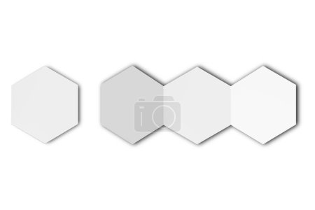 Téléchargez les photos : Brochure hexagonale isolée sur fond blanc - en image libre de droit