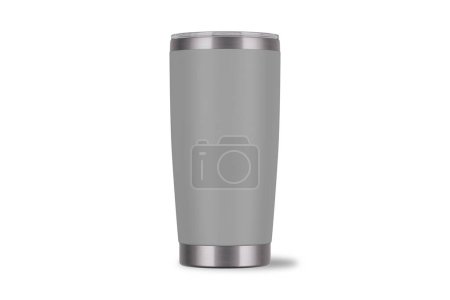 Photo for Compact tumbler with an easy slider lid mockup isolated on white background. 3d rendering.For workout hydration. - Royalty Free Image