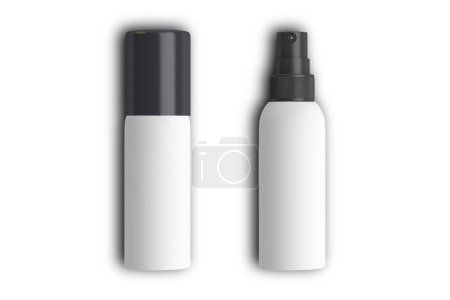 Foto de Botella de plástico blanco para cosméticos, maqueta para diseño, renderizado 3D. - Imagen libre de derechos