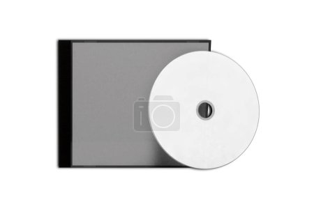 Photo for CD disc and carton packaging cover template mock up. Digipak case of cardboard CD drive. Isolated on a background. 3d rendering. - Royalty Free Image