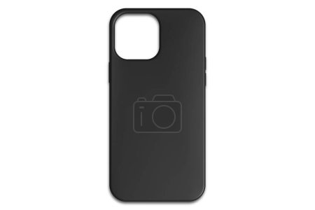 Foto de Funda para smartphone negra mockup aislada sobre fondo blanco.3d renderizado. - Imagen libre de derechos