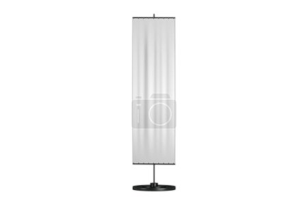 Photo for Blank vertical stand banner mockup isolated on white background. 3d rendering. - Royalty Free Image