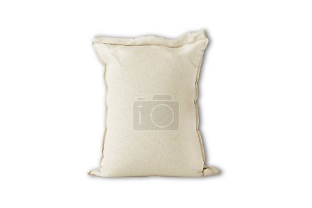 Photo for Burlap sack for products. Housekeeping and agriculture equipment. Close hessian bag for cargo. Isolated white background. sand bag, sack bag, rice bag. 3d rendering. - Royalty Free Image