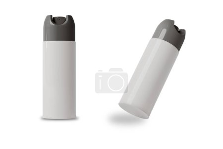 Foto de Insecticida en aerosol blanco puede aislarse sobre fondo blanco.3d renderizado. - Imagen libre de derechos