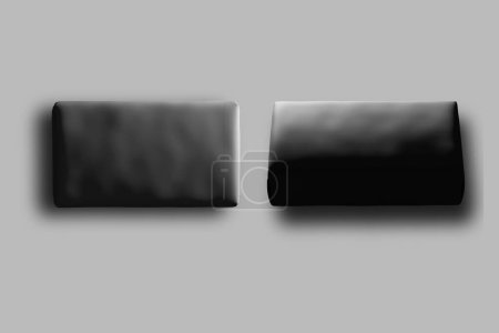 Foto de Vista superior de la maqueta de jabón rectangular envuelto en blanco aislado en el fondo. renderizado 3d. - Imagen libre de derechos