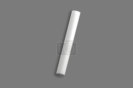 Photo for Blank White A3 Rolled paper sheet mockup. Glossy Rolled poster isolated on background. Advertising, promotion or affiche poster. 3d rendering. - Royalty Free Image