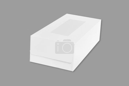 Photo for Opened and closed tissue box mock up isolated on a gray background. 3d rendering. - Royalty Free Image