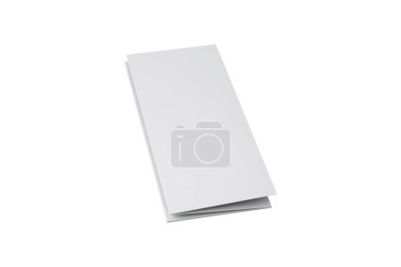 Empty Blank White Four fold brochure mockup isolated on white background. Zigzag white 4 page brochure mockup template. Top view. Presentation of your branding and identity design.3d rendering.