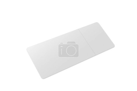 Blank White Round Corner Event Ticket mockup isolated. 3D Rendering.