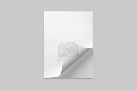 Photo for Blank bended paper sheet mockup.Stack of pages with curved corners. Top view. Business mockup template. Presentation of your branding and identity design.3d rendering. - Royalty Free Image