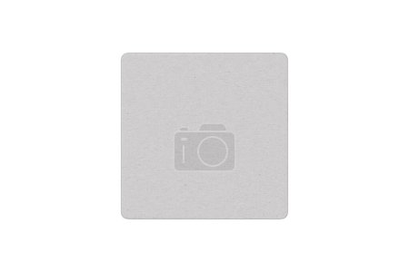 Empty blank square textured coaster Mock up isolated on white background. empty blank cardboard beermat, top view.3d rendering.