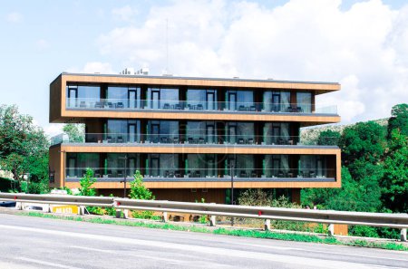 Photo for Modern hotel in Tepelene, Albania, stock photo. - Royalty Free Image