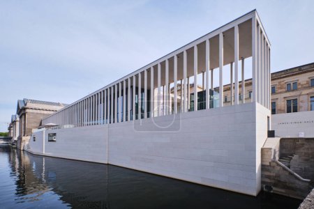 Photo for Berlin, Germany - Sept 2022: The modern entrance building of James Simon Gallery, Berlin Museum Island Visitor Center designed by Chipperfield - Royalty Free Image