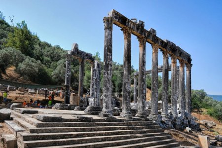 Téléchargez les photos : Euromos, Milas, Mugla, Turquie, septembre 2021 : Euromus Ancient City. Temple de Zeus Lepsynos a été construit au 2ème siècle - en image libre de droit