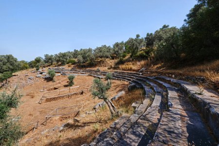 Photo for Euromos, Milas, Mugla, Turkey, Sep. 2021: Euromus Ancient City. Ruined theatre at Euromos ancient site - Royalty Free Image