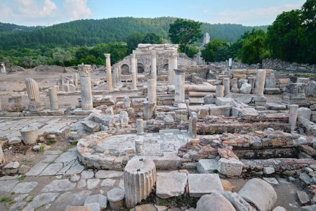 Photo for Mugla, Turkey - July 20, 2023: Ruins of Byzantine Church in Ancient City of Stratonikeia - Royalty Free Image