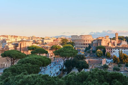 Photo for Rome, Italy - October 29 2023: The Colosseum and Roman Forum cityscape - Royalty Free Image
