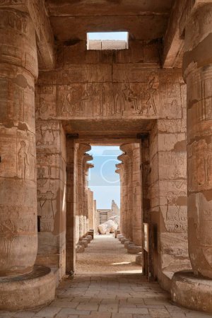 Photo for Luxor, Egypt - December 2023: The Ramesseum is the memorial temple or mortuary temple of Pharaoh Ramesses II. It is located in the Theban necropolis - Royalty Free Image