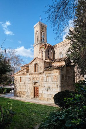 Photo for Athens, Greece - March 03, 2024: Exterior view of the Church of Agios Eleftherios (Little Metropolis), a Byzantine era church located at the Mitropoleos square - Royalty Free Image