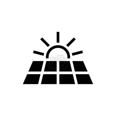 Téléchargez les illustrations : Simple solar energy panel icon negative vector with sun isolated illustration - en licence libre de droit