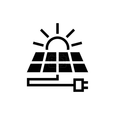 Téléchargez les illustrations : Solar energy panel icon vector with plug isolated illustration - en licence libre de droit