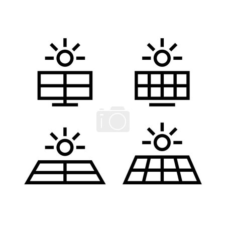 Téléchargez les illustrations : Pack simple solar energy panel icon vector isolated illustration - en licence libre de droit