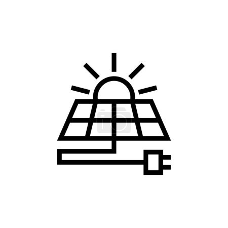 Téléchargez les illustrations : Solar energy panel eight cells icon vector with plug isolated illustration - en licence libre de droit