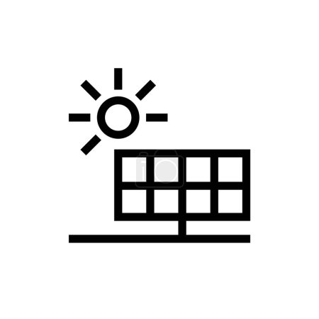 Illustration for Simple solar energy panel icon with a shining sun vector isolated illustration - Royalty Free Image