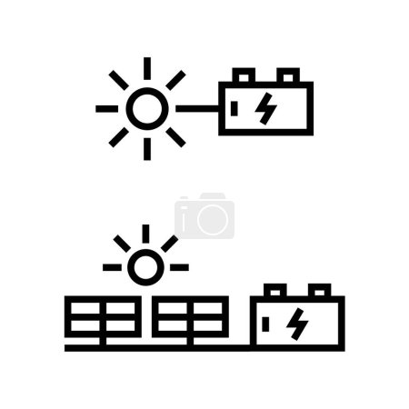Téléchargez les illustrations : Pack solar battery icon vector isolated illustration - en licence libre de droit